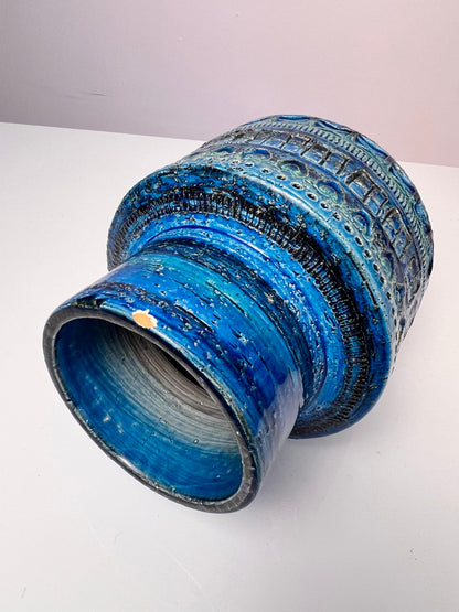 Vintage Vase "Rimini Blu" von Aldo Londi für Bitossi