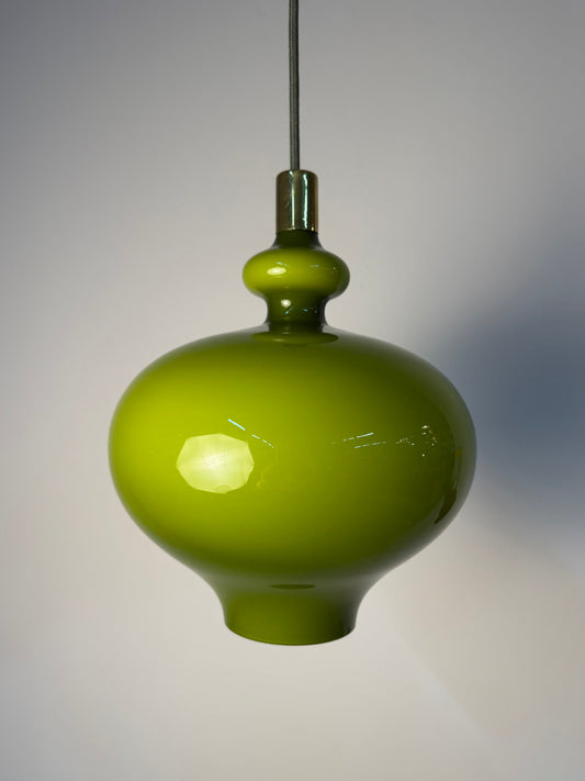 Vintage Hängelampe grün Glas von Hans-Agne Jakobsson für Staff