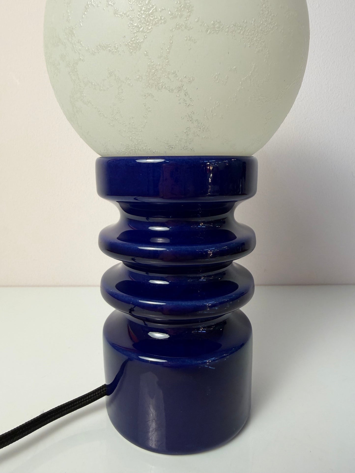 Vintage Tischlampe Keramik und Glas von Cari Zalloni für Dümler und Breiden