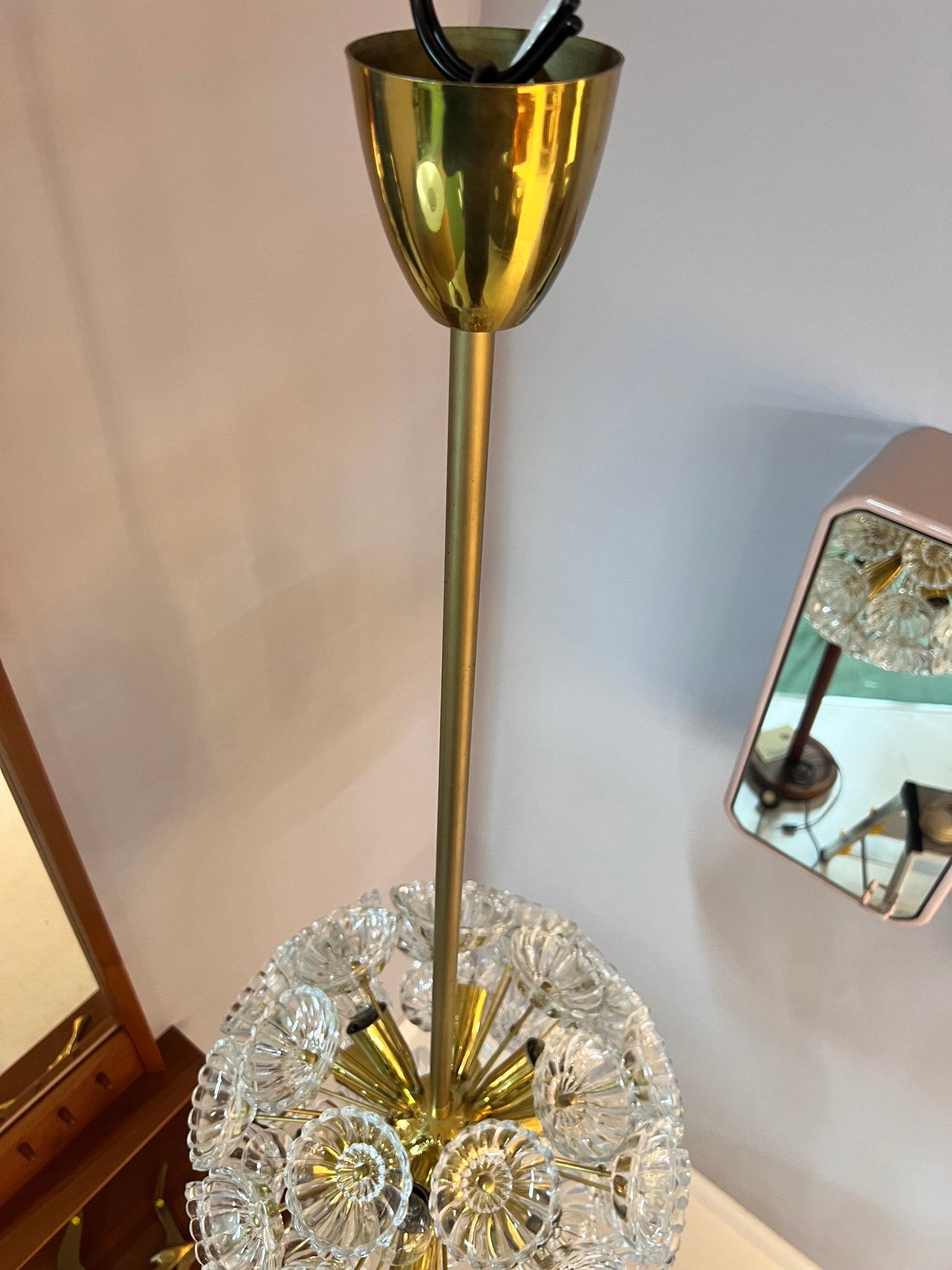 Vintage Dandelion Chandelier by VEB Kristalleuchte Ebersbach