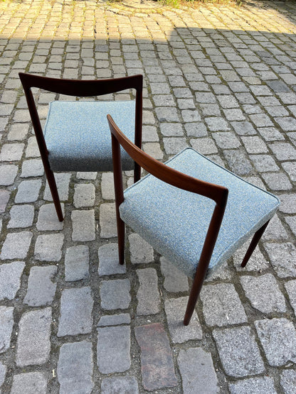 2x Polsterstuhl blau Palisander