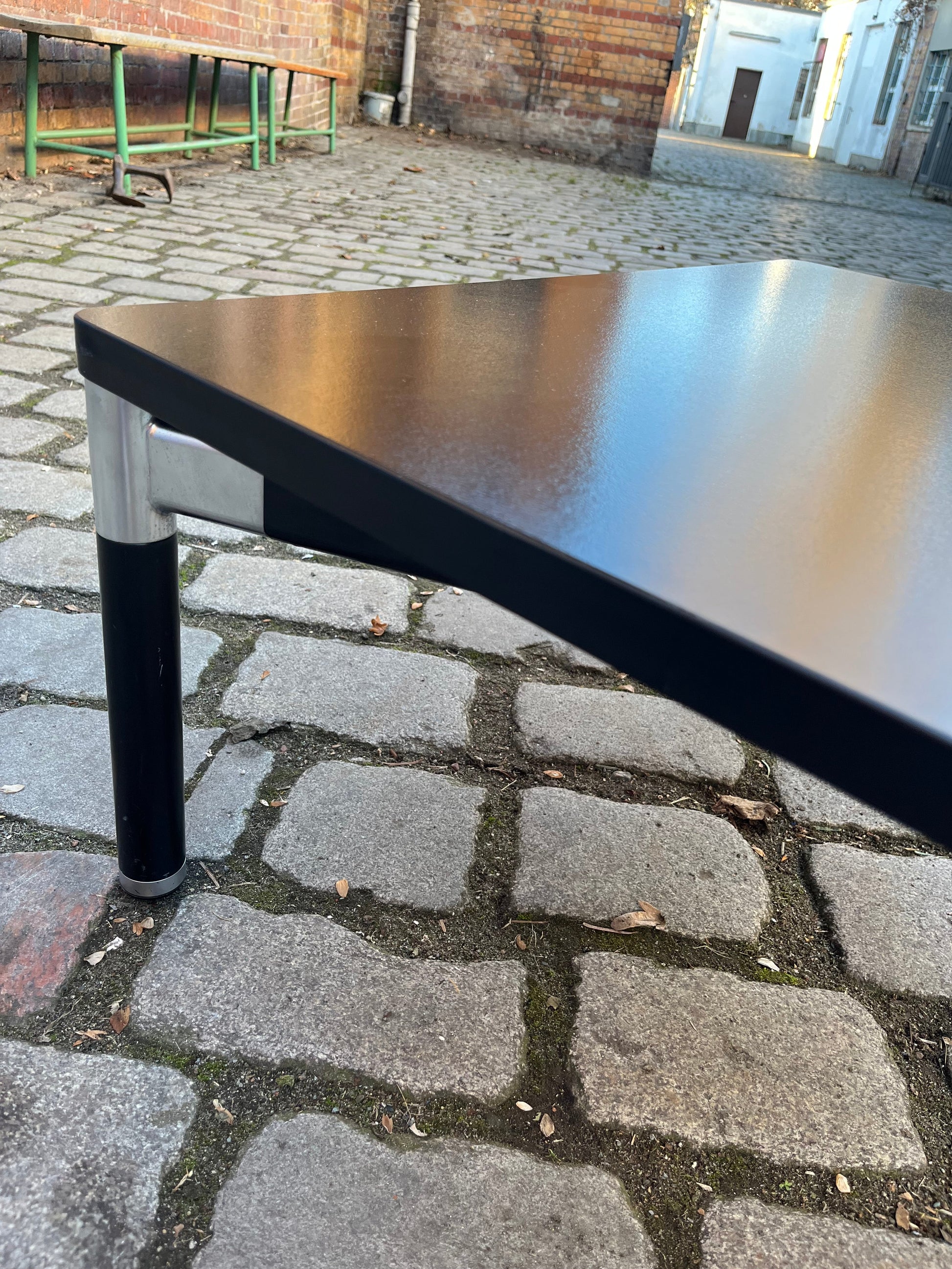 Vintage Couchtisch 712/T von Hans Peter Piehl für Wilkhahn, schwarz, quadratisch