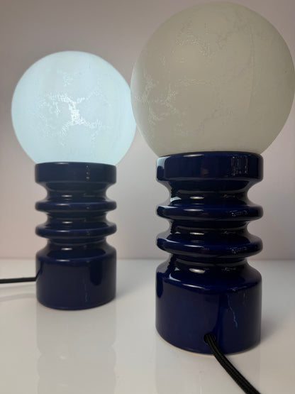 Vintage Tischlampe Keramik und Glas von Cari Zalloni für Dümler und Breiden