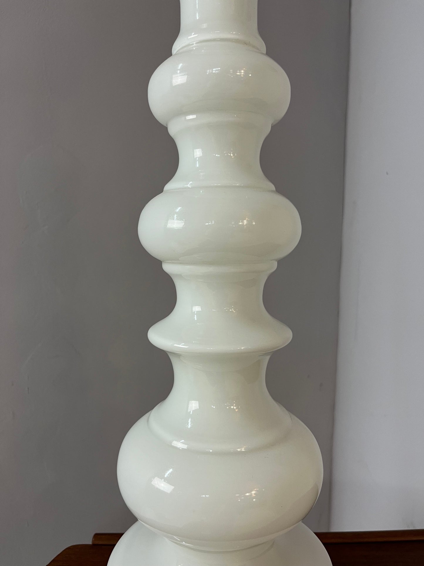 Tischlampe weiß Glas aus Dänemark