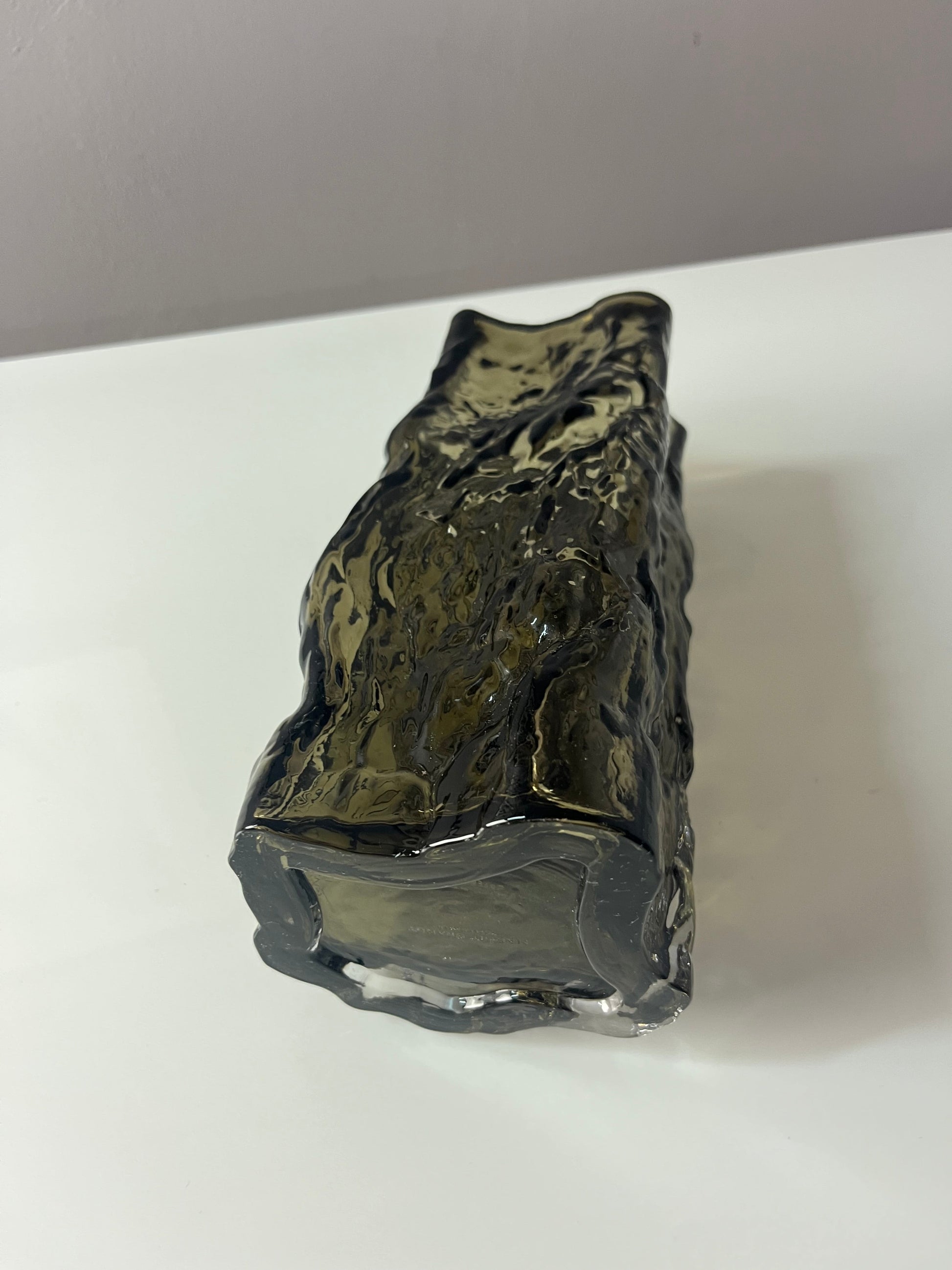 Vintage Vase Bark Vase von Margit Brandt für Margit Brandt Copenhagen grau Glas