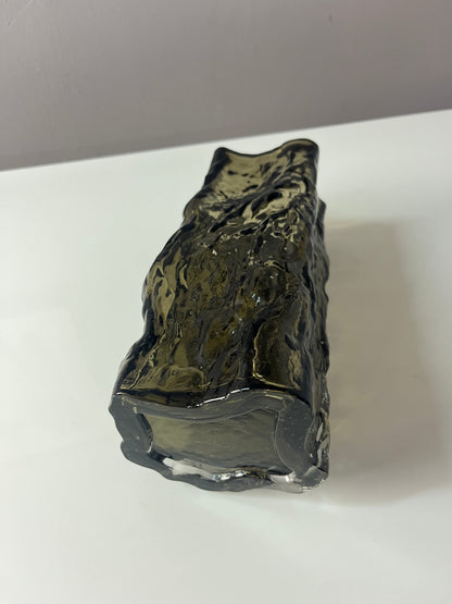 Vintage Vase Bark Vase von Margit Brandt für Margit Brandt Copenhagen grau Glas