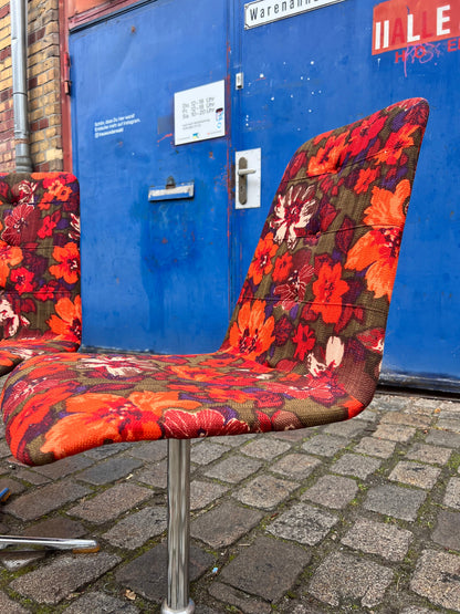 4x Drehstuhl rot floral von EKA Wohnmöbel