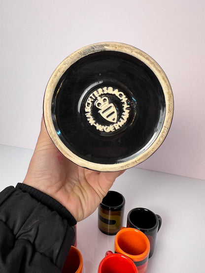 Vintage Schnapsdekanter und 6 Becher von Wächtersbach