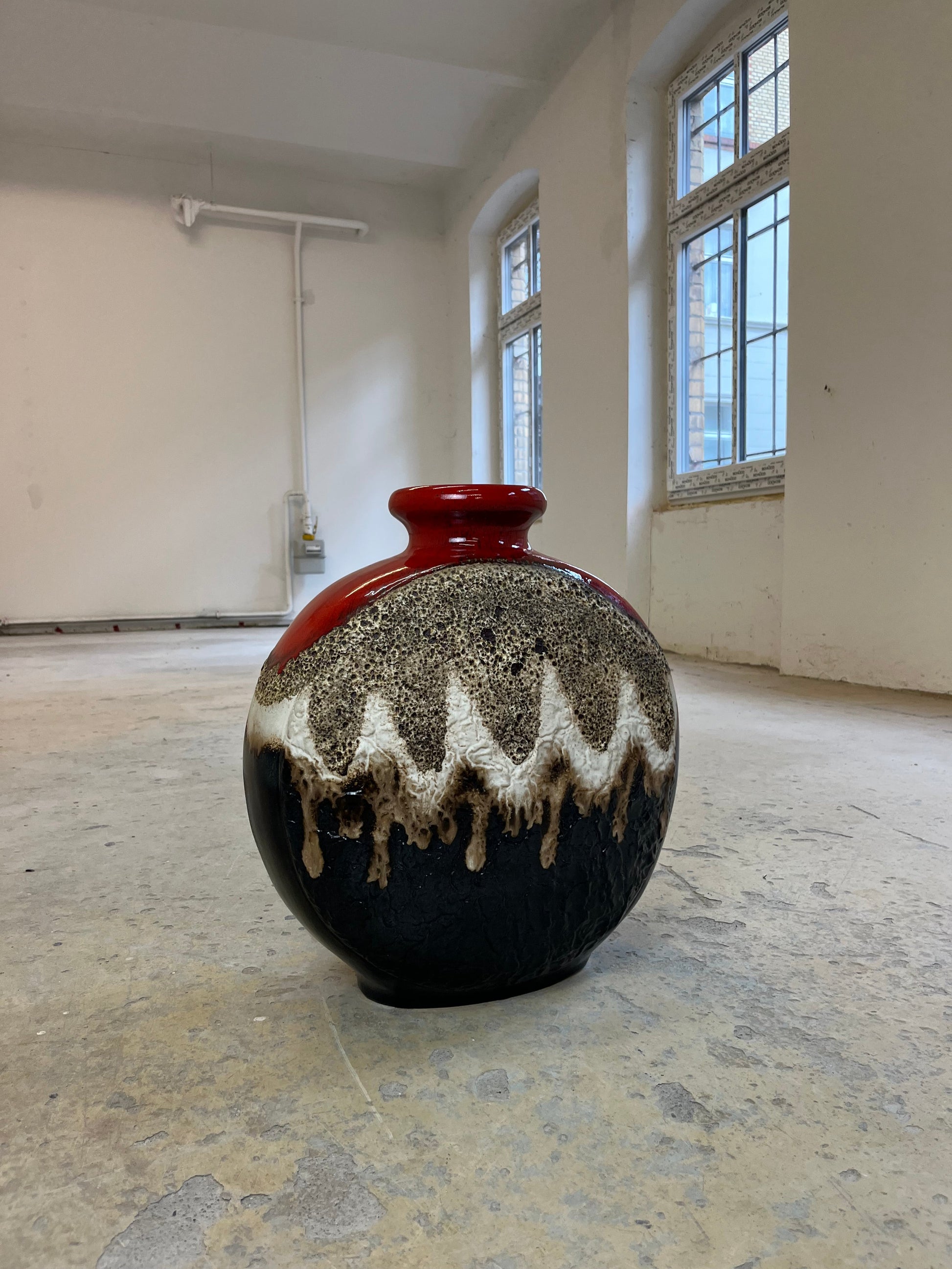 Vintage Bodenvase 102/50 von Dümler und Breiden rotbraun