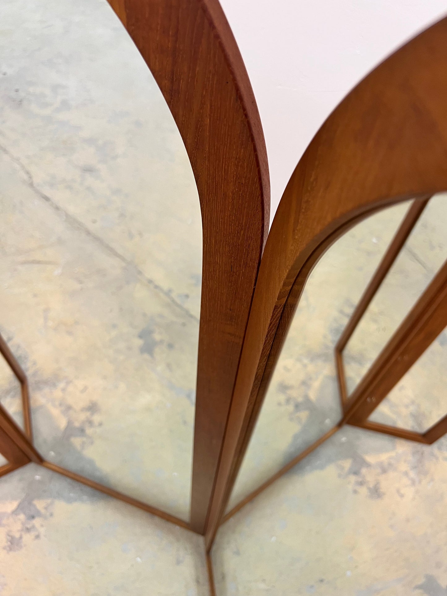 Vintage Wandspiegel von Fakse Furniture klappbar Teak