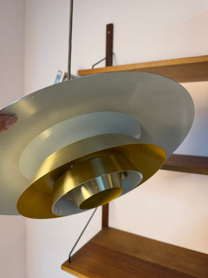 Vintage Lamellenlampe gold-gelb von Bent Nordsted für Lyskær
