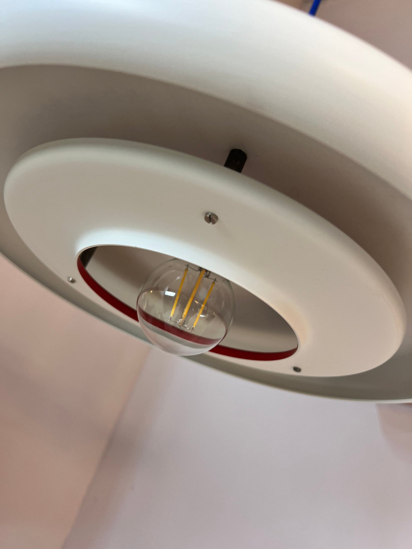 Hanging lamp “Optima” white by Hans Due for Fog &amp; Mørup