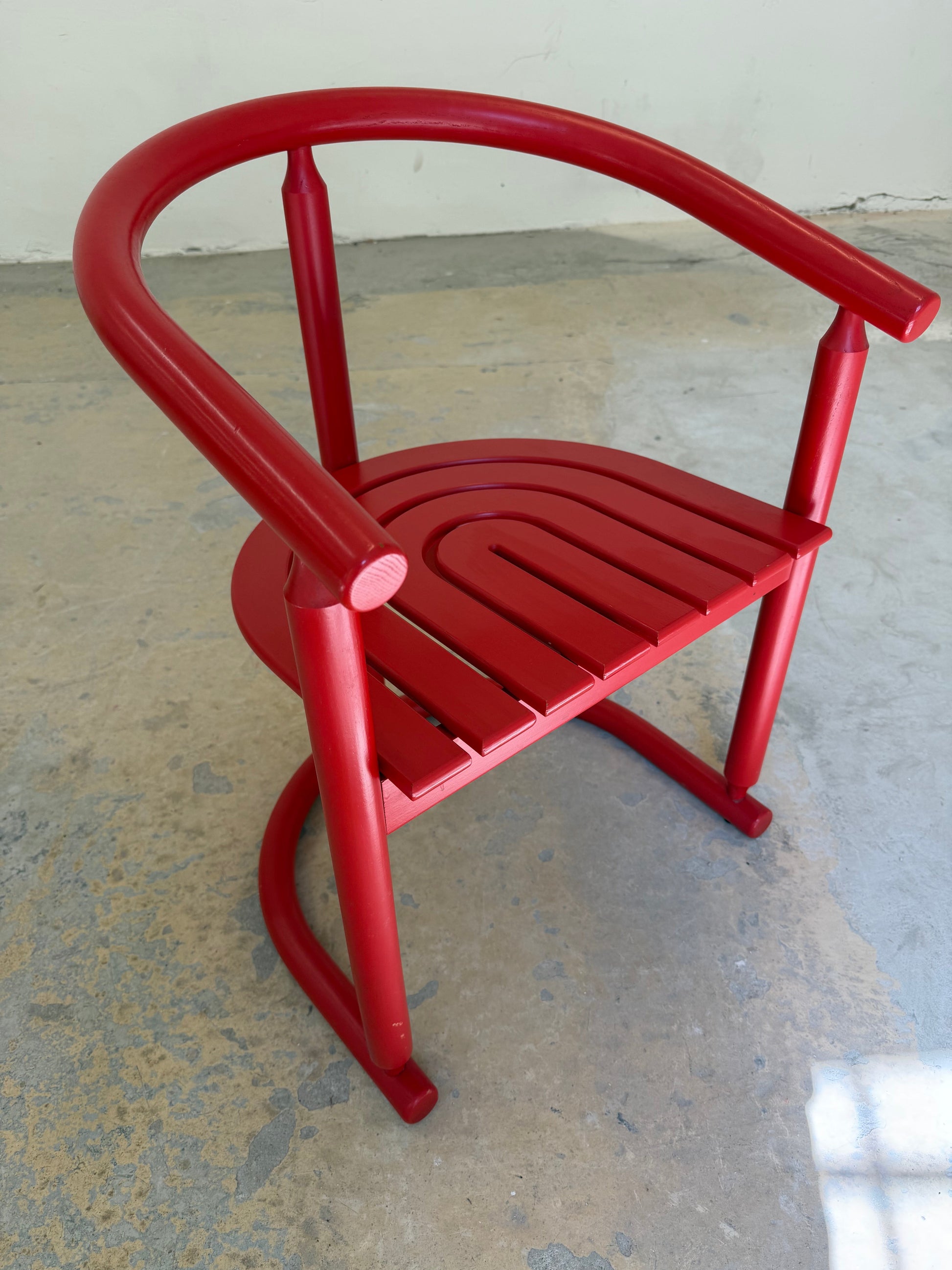 Vintage Armlehnstuhl "Rainbow Chair" von Allmilmö, rot