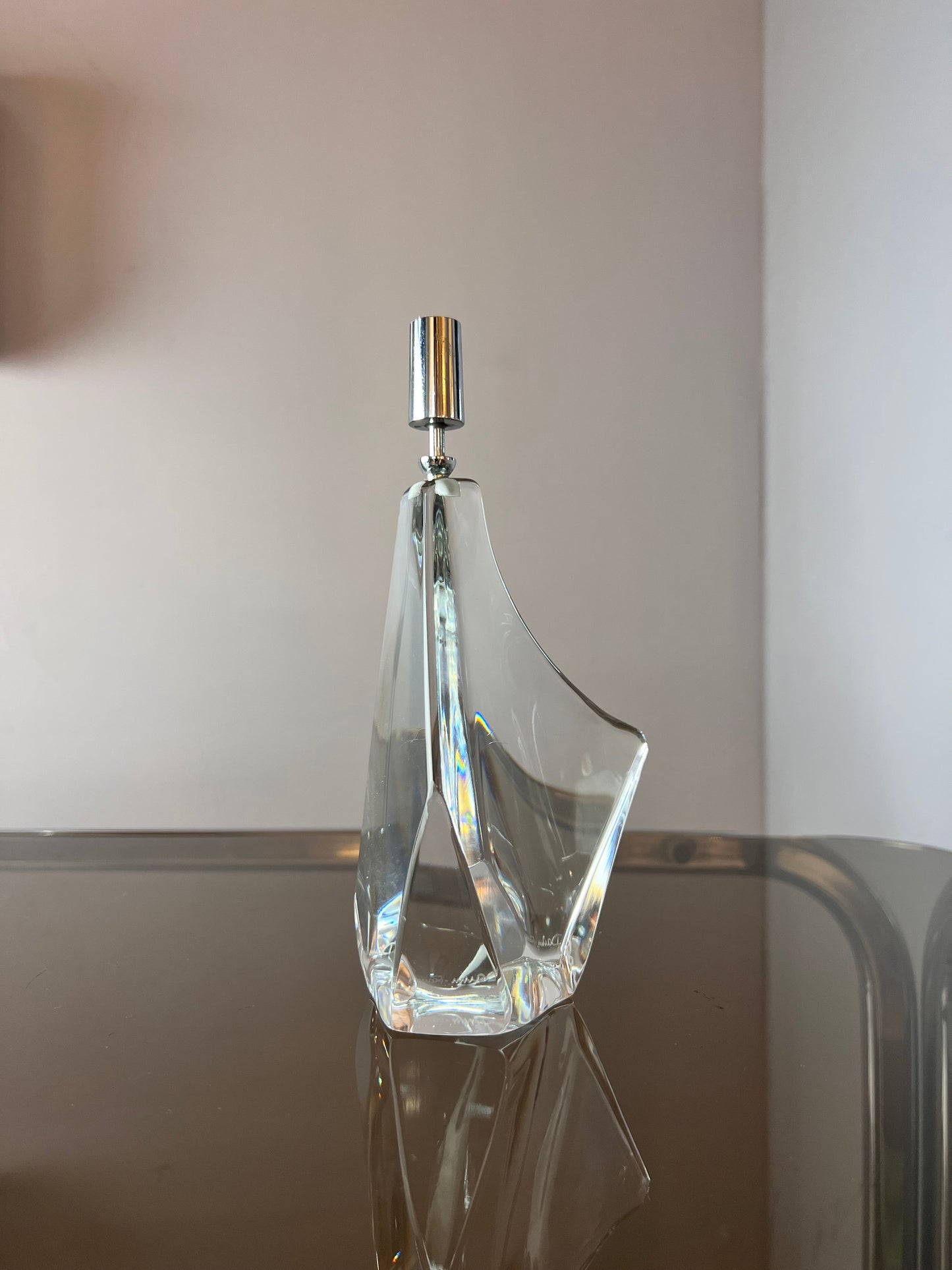 Vintage Kerzenständer Iceberg Glas von Daum Nancy