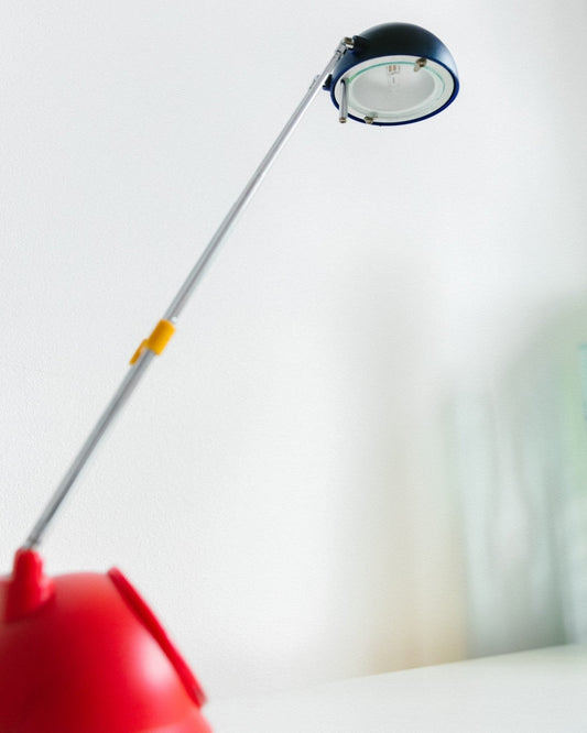 Vintage Schreibtischlampe Memphis Stil bunt höhenverstellbar Kunststoff