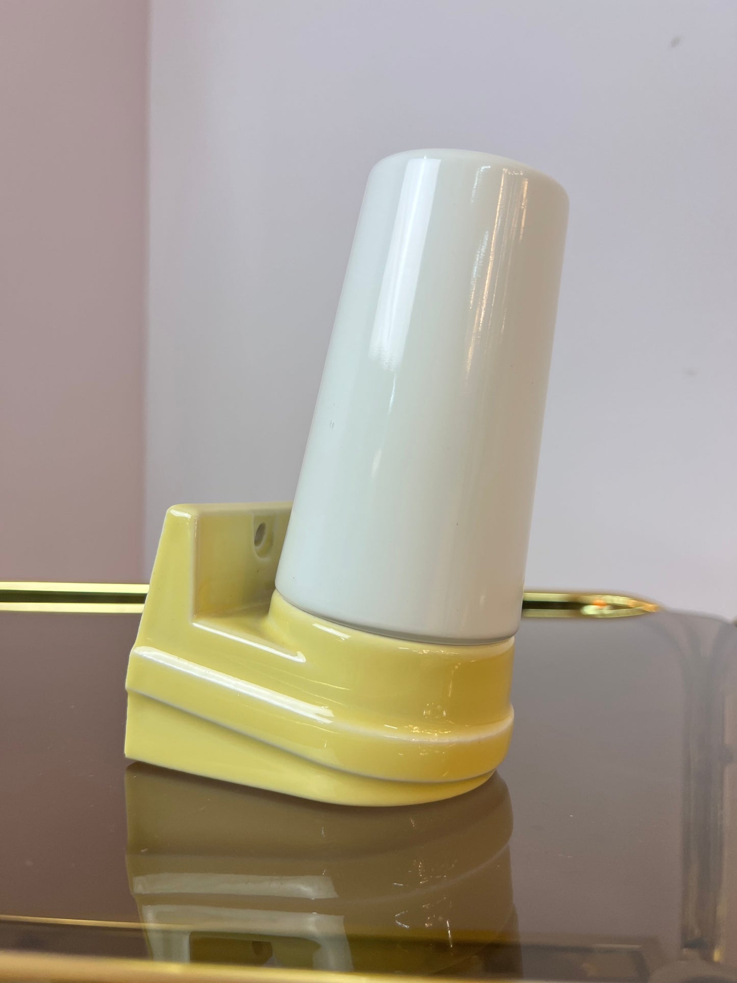 Vintage wall lamp yellow by Sigvard Bernadotte for Ifö