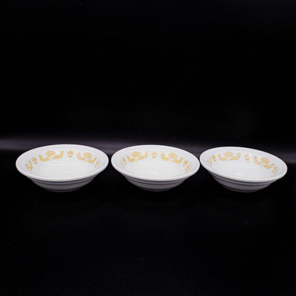 Set von 3 Vintage Schüsseln von Lilien Porzellan, gelbes Dekor