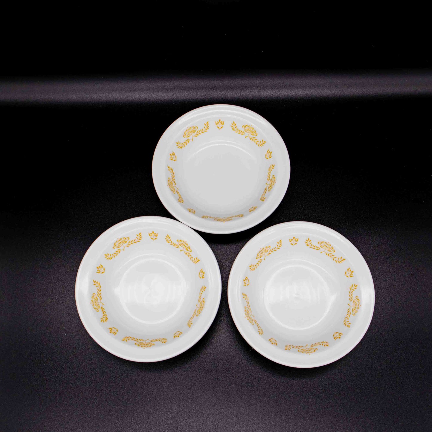 Set von 3 Vintage Schüsseln von Lilien Porzellan, gelbes Dekor