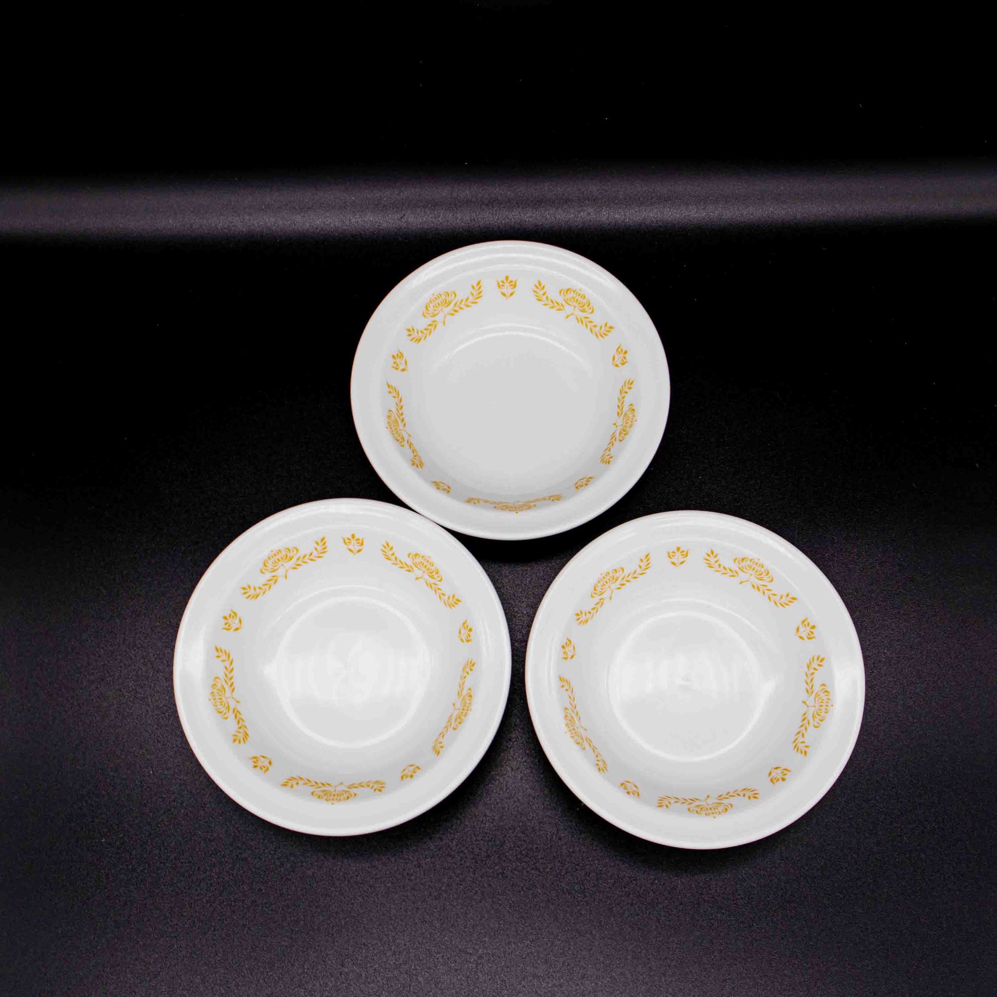 Set von 3 Vintage Schüsseln von Lilien Porzellan, gelbes Dekor