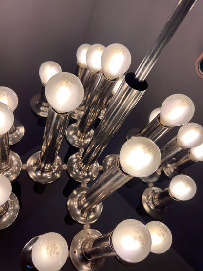 Lustre chromé vintage de Gaetano Sciolari pour STAFF