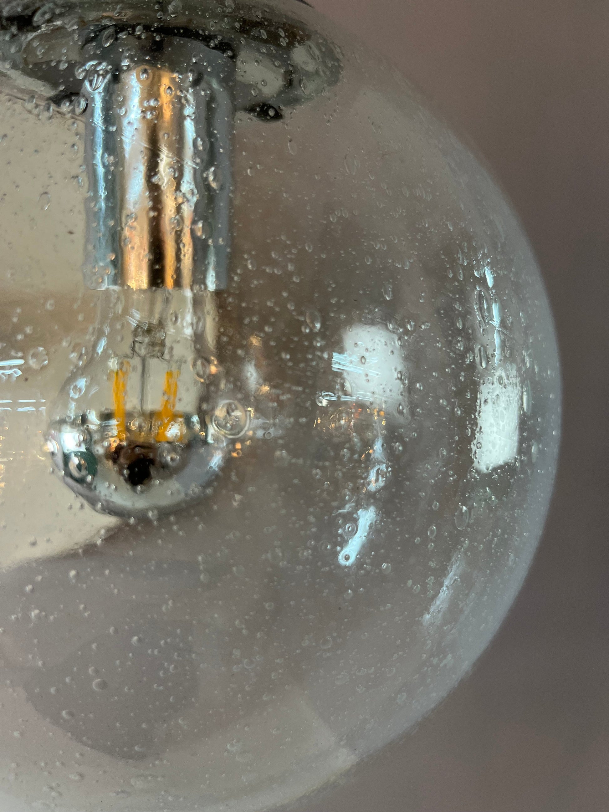 Kugellampe Einschlussglas Chrom von Glashütte Limburg