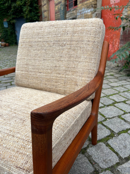 Vintage Sessel Senator Wolle von Ole Wanscher für Cado beige