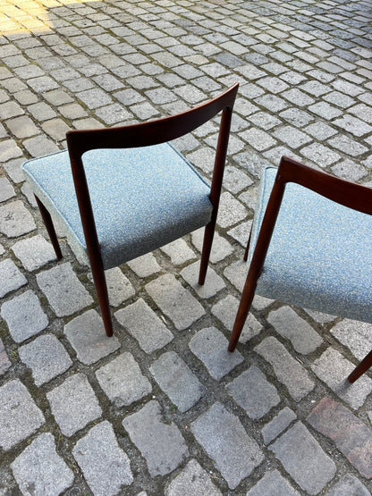 2x Polsterstuhl blau Palisander