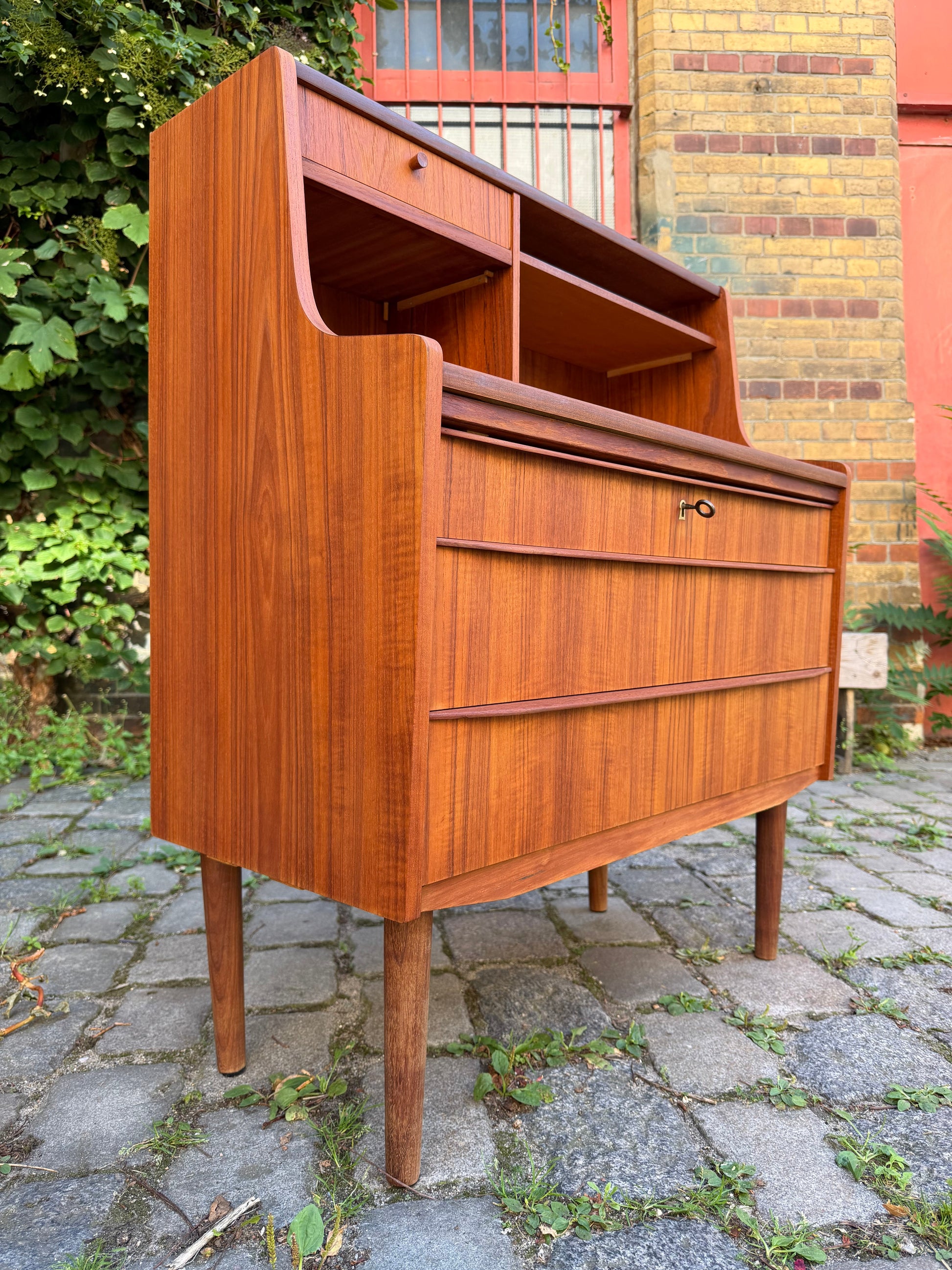 Vintage Sekretär Teak mit Spiegel aus Dänemark