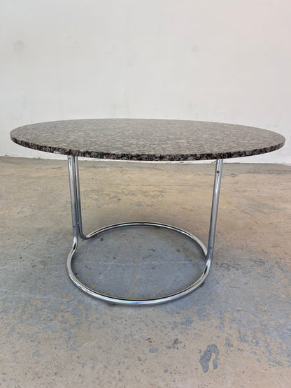 Vintage Esstisch von Giotto Stoppino, Granit Chrom