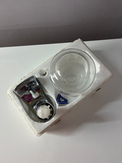 Vintage Wandlampe Einschlussglas von Novus in Originalverpackung