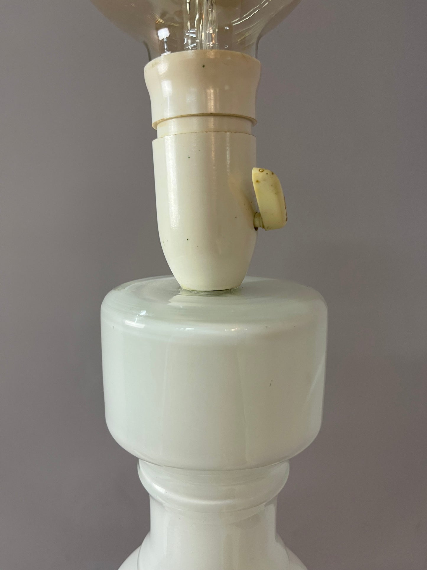 Tischlampe weiß Glas aus Dänemark