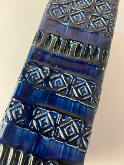 Vintage Vase Rimini Blue von Aldo Londi für Bitossi eckig