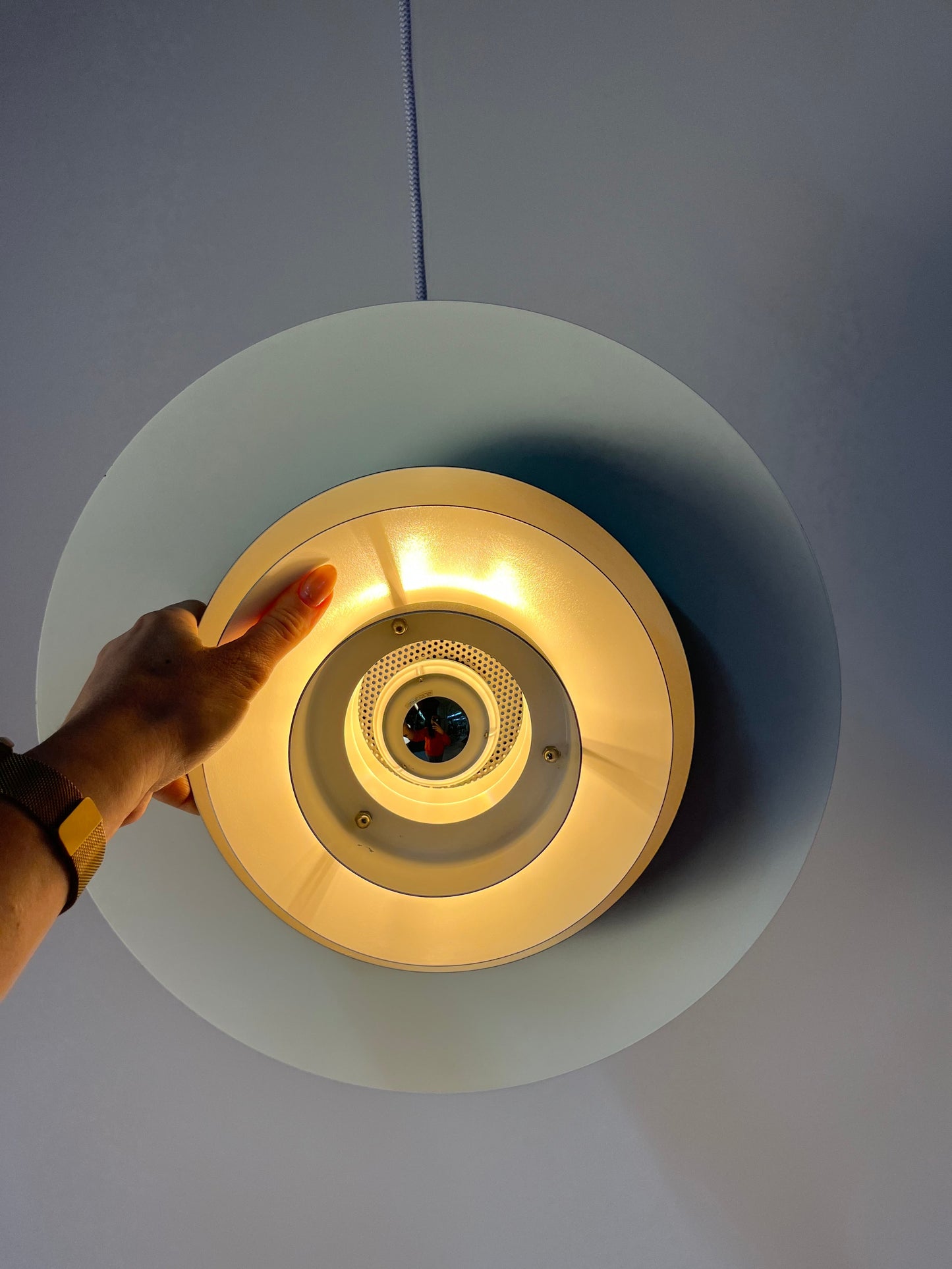 Vintage Hängelampe DE-LUX von Design Light grau