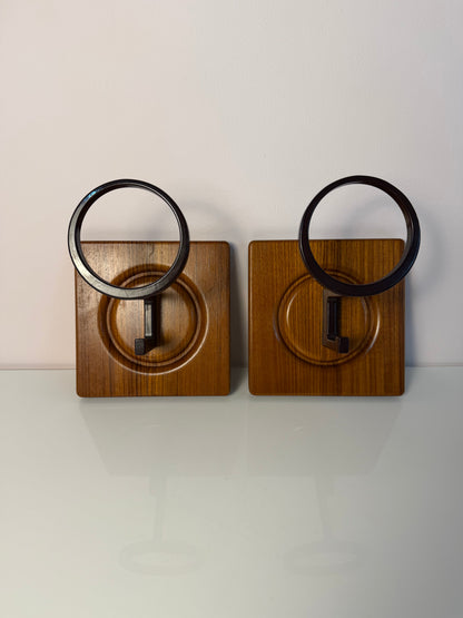 Set von 2 Vintage Wandhaken aus Teak von Sudbrock