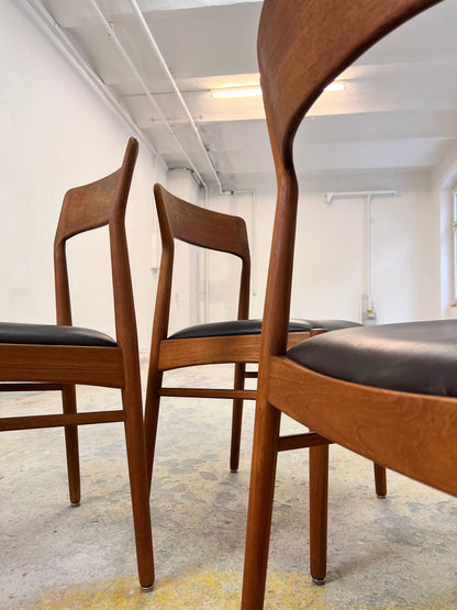 Vintage Polsterstuhl Set von 4 von Henning Kjærnulf für Korup Stolefabrik