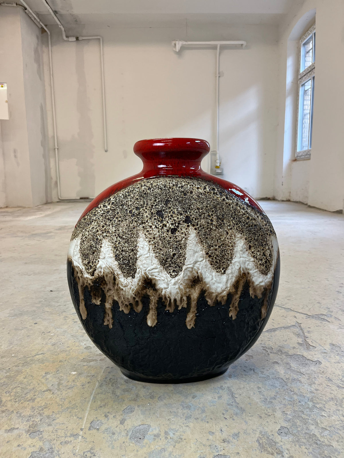 Vintage Bodenvase 102/50 von Dümler und Breiden rotbraun