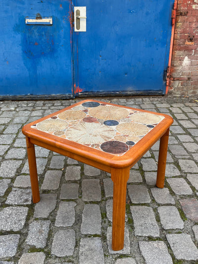 Teak tile coffee table by Tue Poulsen for Haslev