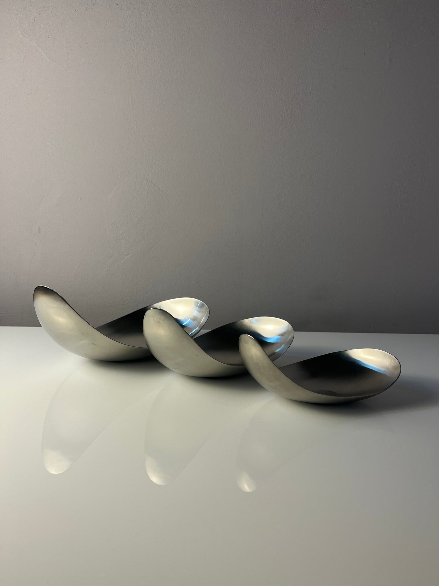 Vintage Servierschale Leaf von Helle Damkjær für Georg Jensen Set von 3