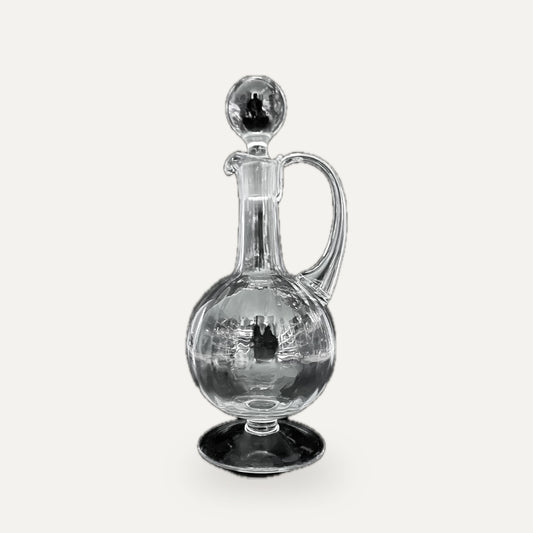 Vintage Glas-Karaffe mit Swirl-Dekor, Murano Italien | studio