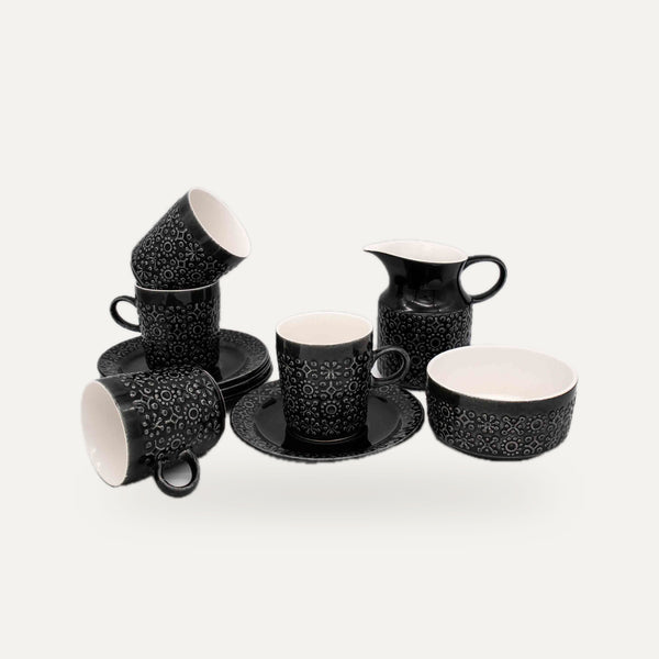 Vintage Kaffeeservice "Connemara" von Kilrush Ceramics Mitternachtsblau Keramik | studio