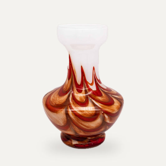 Vintage Vase von V.B. Opaline Florence Braun-Rot Opalglas | studio
