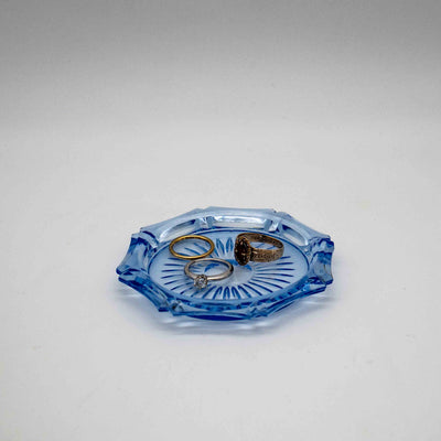 Vintage Glasschale blau