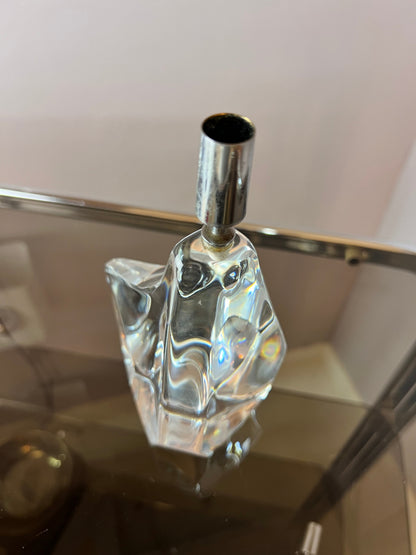 Vintage Kerzenständer Iceberg Glas von Daum Nancy