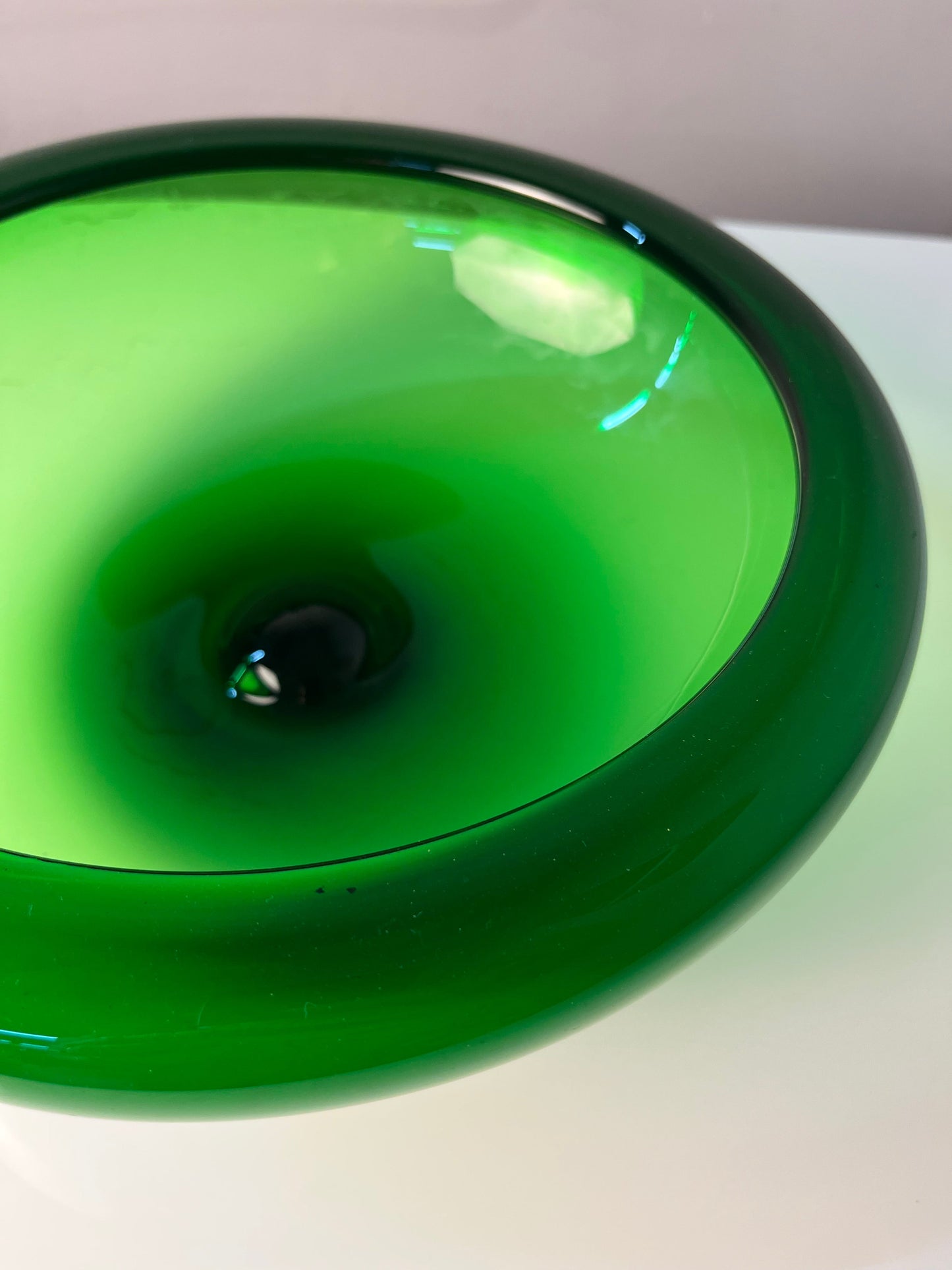 Vintage Glasschale 17792 von Per Lütken für Holmegaard grün Glas