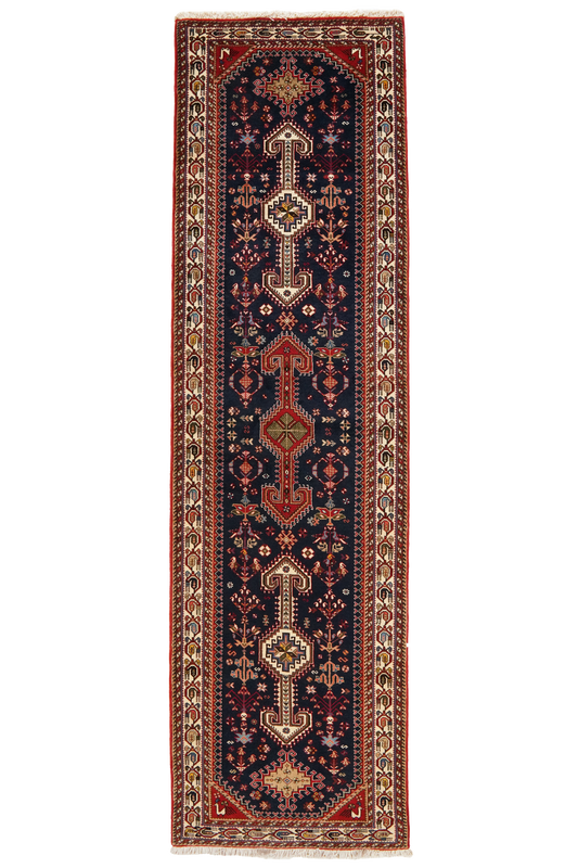 Vintage carpet Nasrabad 305x81cm colorful nature motif