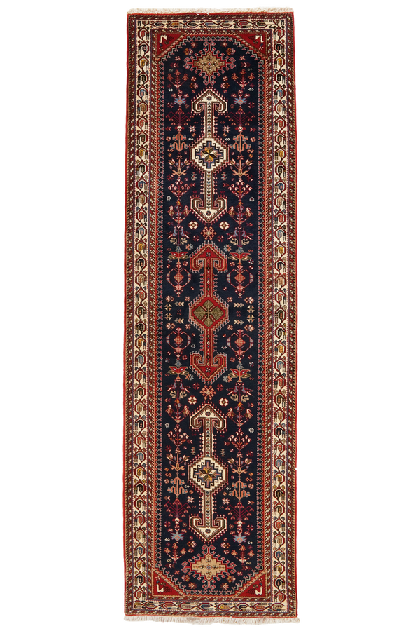 Vintage carpet Nasrabad 305x81cm colorful nature motif