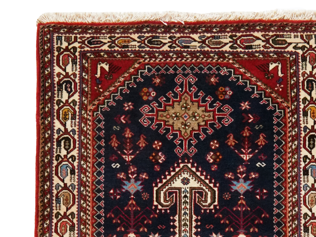 Vintage carpet Nasrabad 305x81cm colorful nature motif