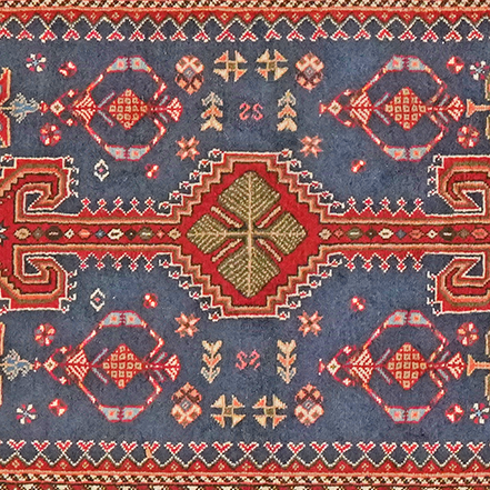 Vintage carpet Nasrabad 305x81cm colorful nature motif