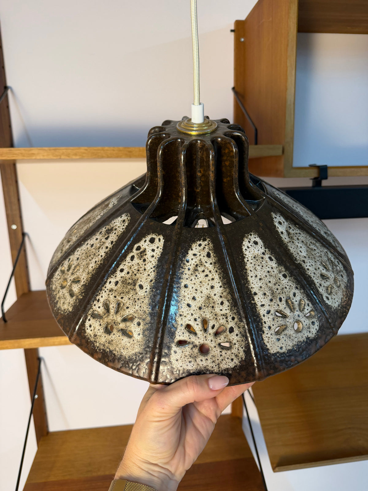 Vintage Hängelampe Keramik West German Pottery