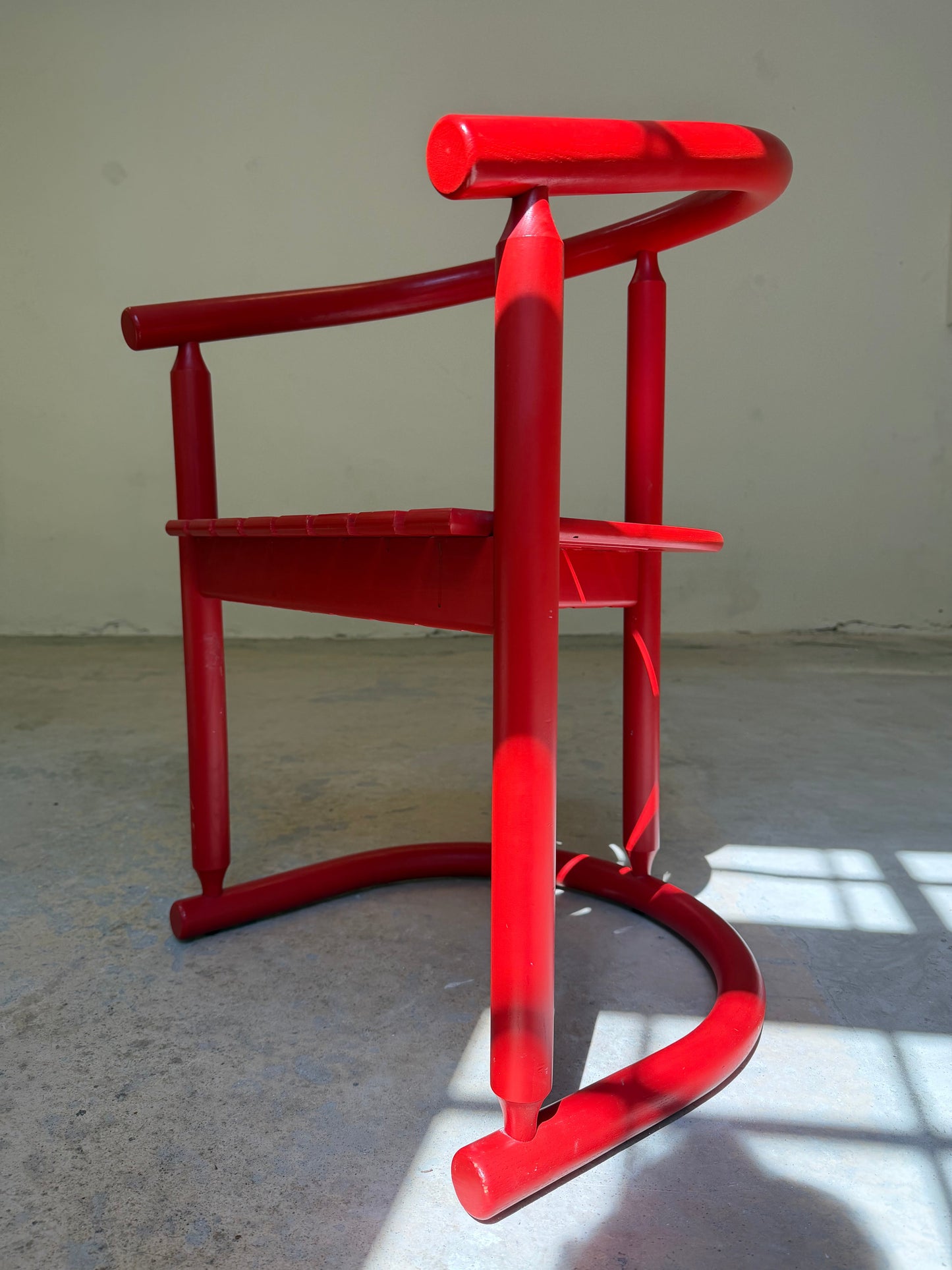 Vintage Armlehnstuhl "Rainbow Chair" von Allmilmö, rot